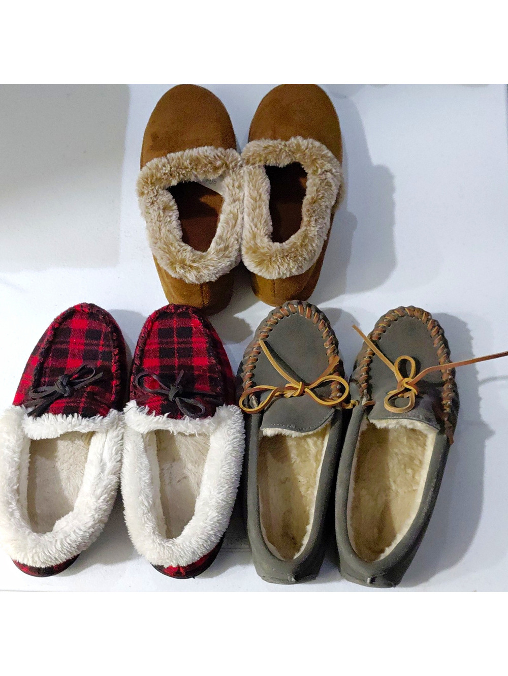 Minnetonka Isotoner Sonoma Bundle Fur Lined Slip-On Slippers Size Large 8 - 9